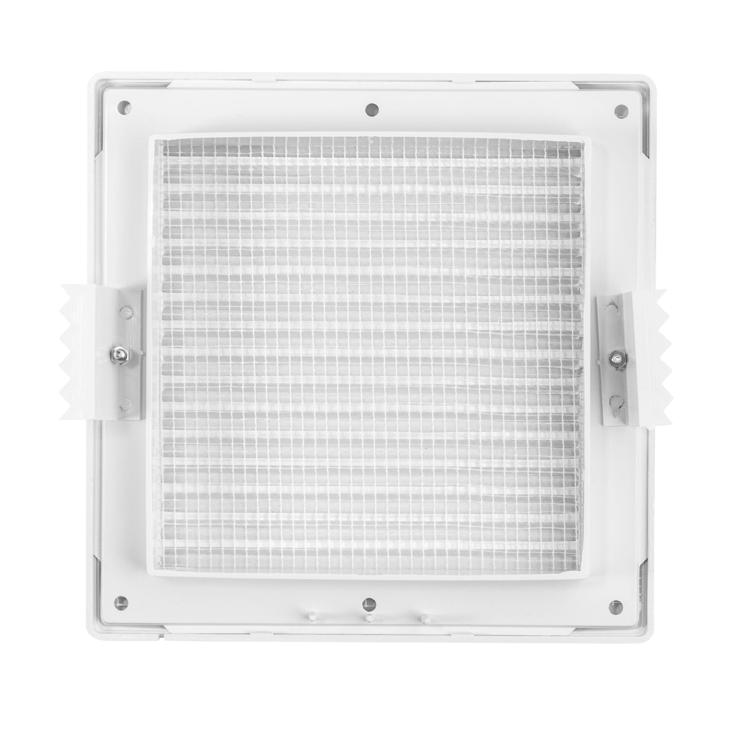 Luxury White Duo Smart Louvre Vent with Fly Mesh, 135mm x 135mm