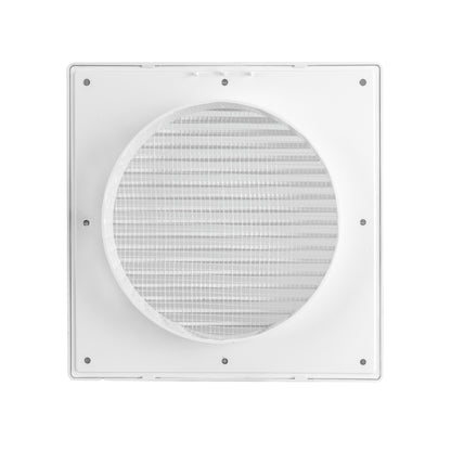 Luxury White Duo Smart Louvre Vent with Fly Mesh, 125mm x 125mm
