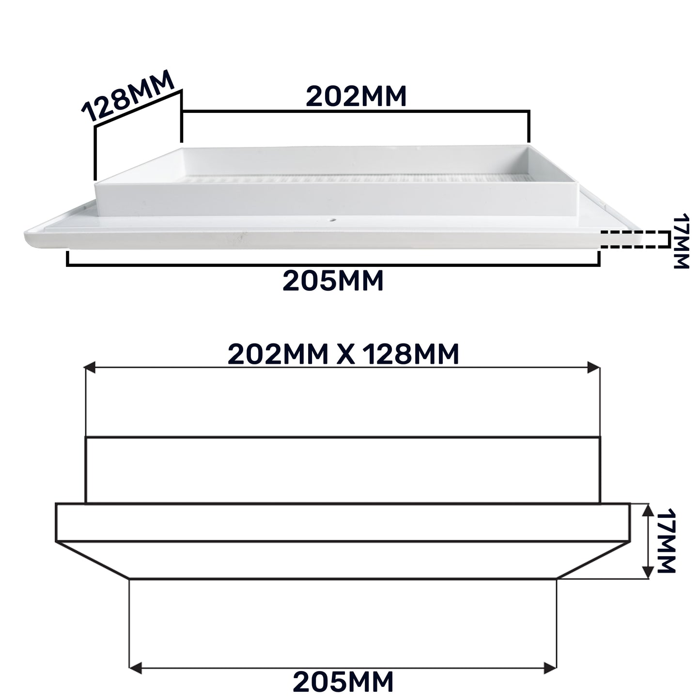White Duo Smart Louvre Vent with Fly Mesh, 140mm x 210mm