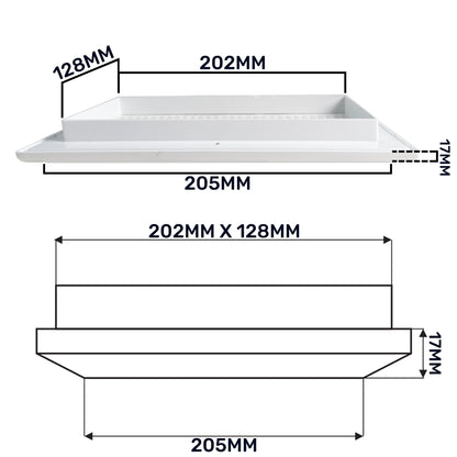 White Duo Smart Louvre Vent with Fly Mesh, 140mm x 210mm