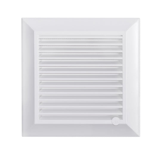 White Duo Smart Louvre Vent with Fly Mesh, 135mm x 135mm
