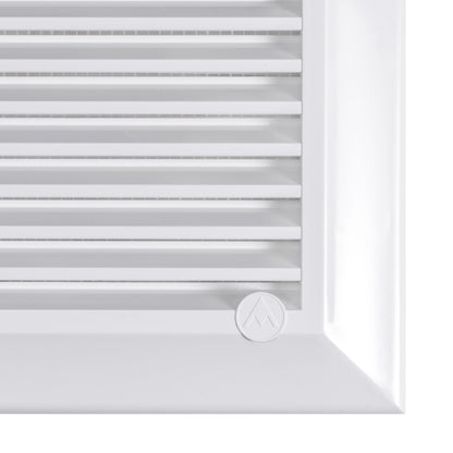 White Duo Smart Louvre Vent with Fly Mesh, 135mm x 135mm