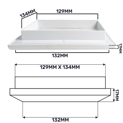 White Duo Smart Louvre Vent with Fly Mesh, 135mm x 135mm