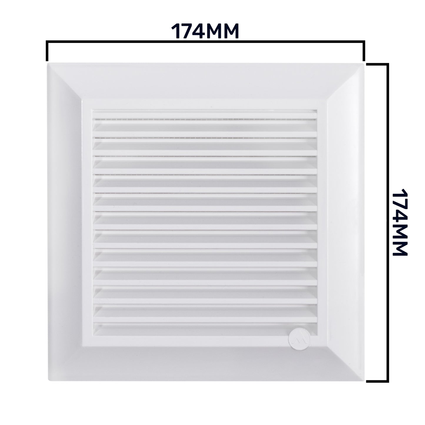 White Duo Smart Louvre Vent with Fly Mesh, 135mm x 135mm
