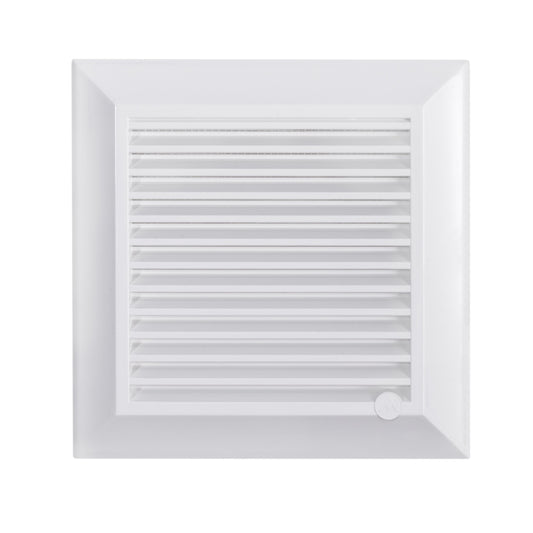 White Duo Smart Louvre Vent with Fly Mesh, 165mm x 165mm