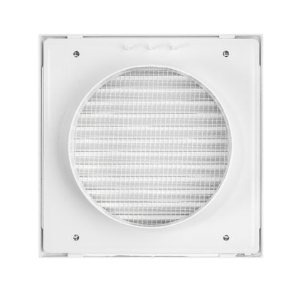 White Duo Smart Louvre Vent with Fly Mesh, 100mm x 100mm