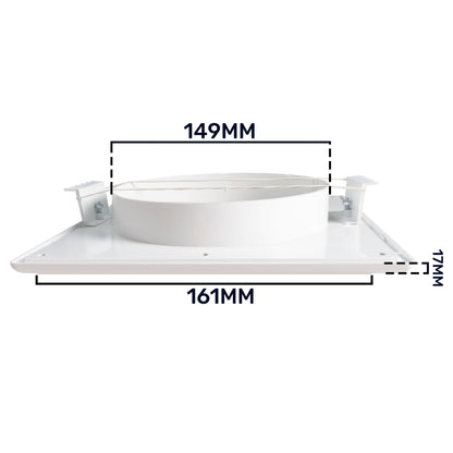 White Duo Smart Louvre Vent with Fly Mesh, 150mm x 150mm