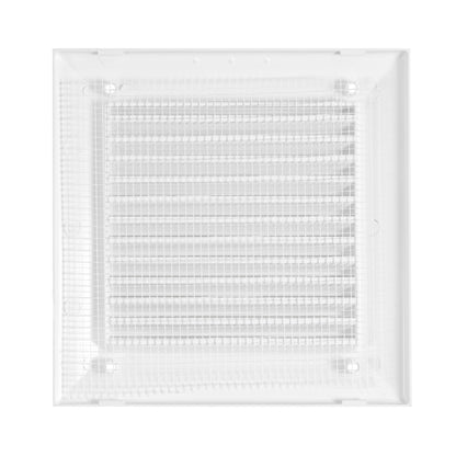White Duo Smart Louvre Vent with Fly Mesh, 150mm x 150mm