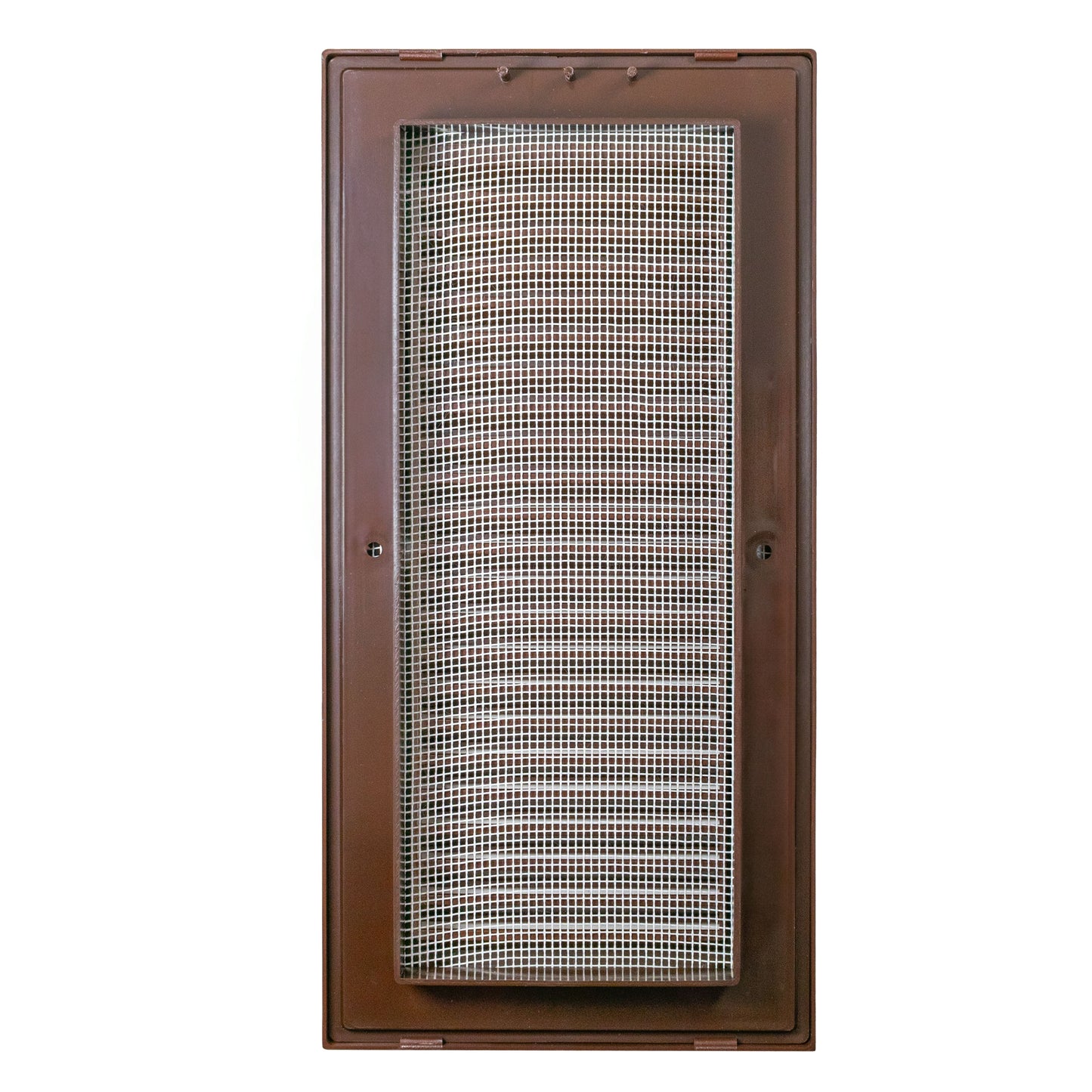 Brown Duo Smart Louvre Vent with Fly Mesh, 90mm x 240mm