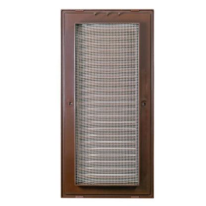 Brown Duo Smart Louvre Vent with Fly Mesh, 90mm x 240mm