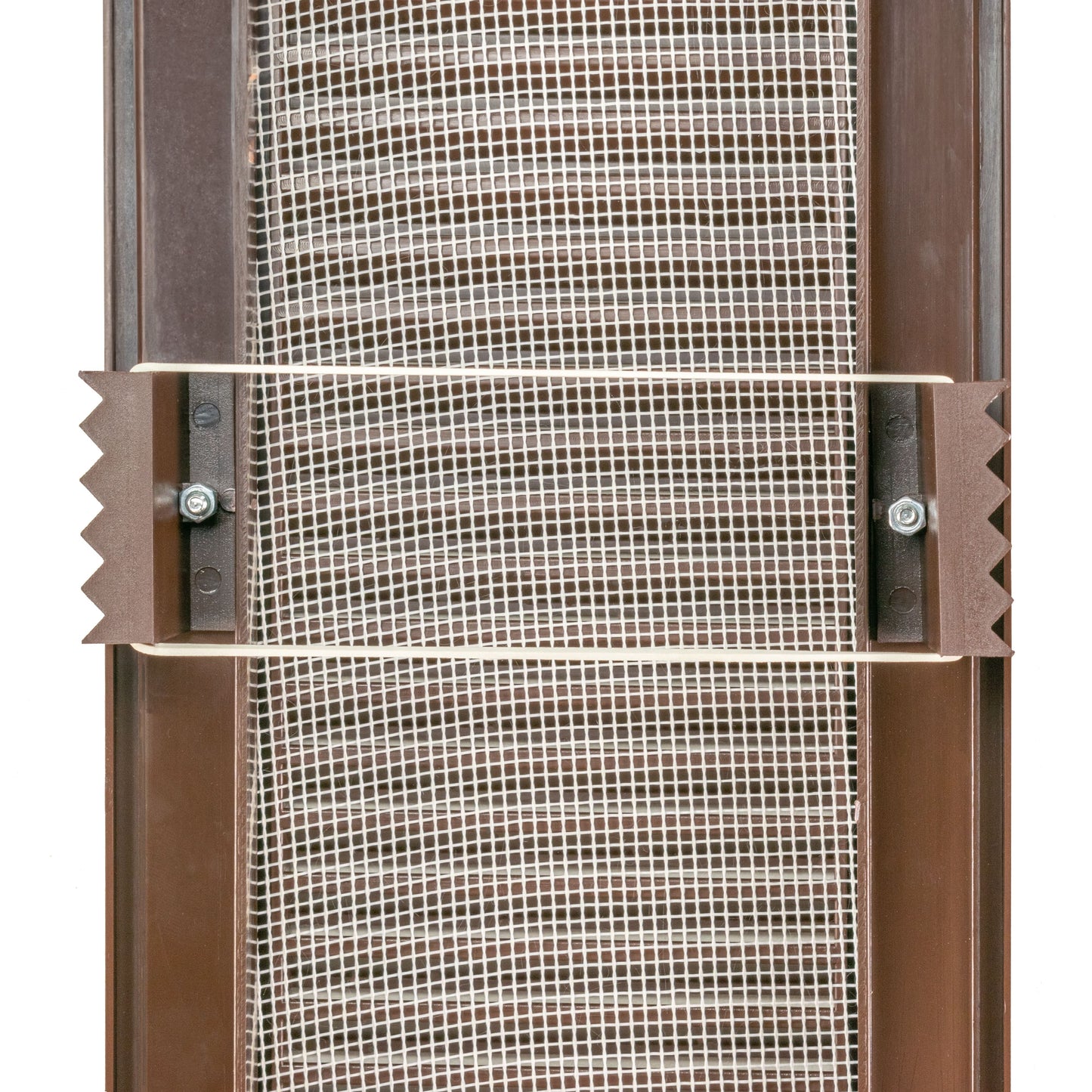 Brown Duo Smart Louvre Vent with Fly Mesh, 90mm x 240mm