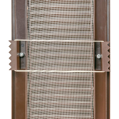 Brown Duo Smart Louvre Vent with Fly Mesh, 90mm x 240mm