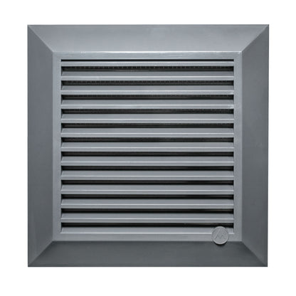 Grey Duo Smart Louvre Vent with Fly Mesh, 135mm x 135mm
