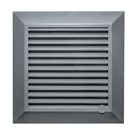 Grey Duo Smart Louvre Vent with Fly Mesh, 135mm x 135mm