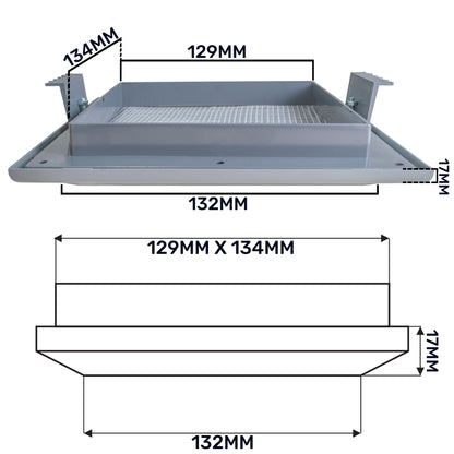 Grey Duo Smart Louvre Vent with Fly Mesh, 135mm x 135mm