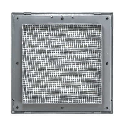 Grey Duo Smart Louvre Vent with Fly Mesh, 135mm x 135mm