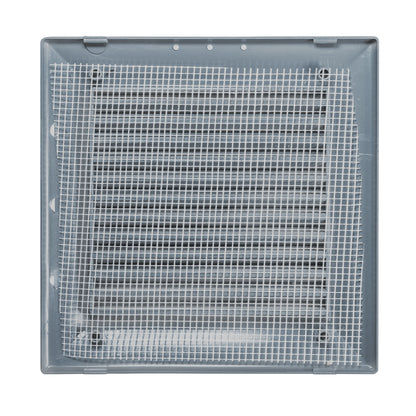 Grey Duo Smart Louvre Vent with Fly Mesh, 135mm x 135mm