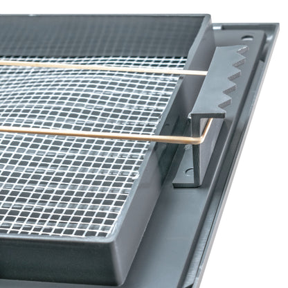 Grey Duo Smart Louvre Vent with Fly Mesh, 135mm x 135mm