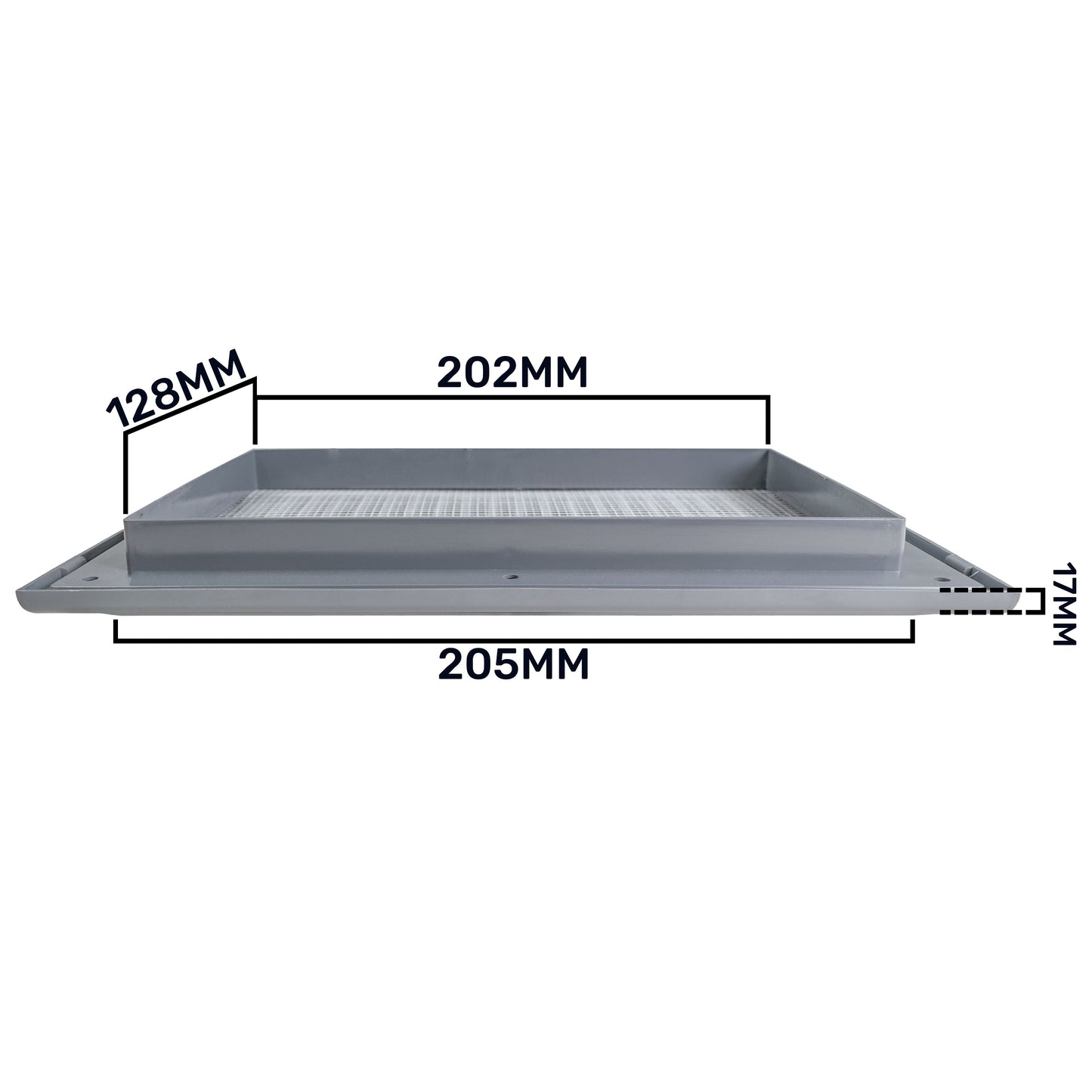Grey Duo Smart Louvre Vent with Fly Mesh, 140mm x 210mm