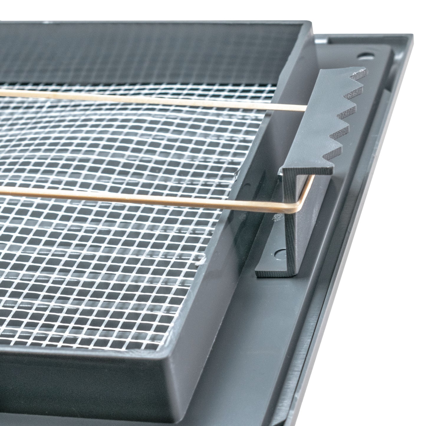 Grey Duo Smart Louvre Vent with Fly Mesh, 140mm x 210mm