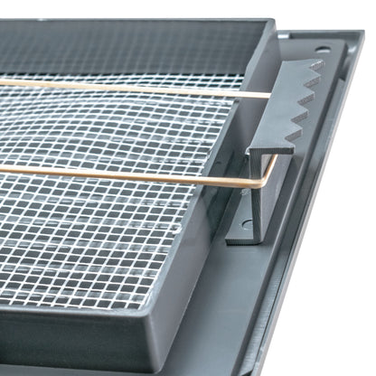 Grey Duo Smart Louvre Vent with Fly Mesh, 140mm x 210mm