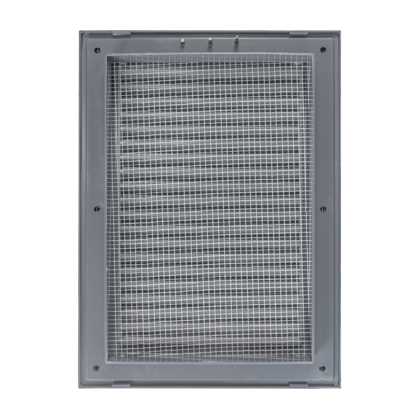 Grey Duo Smart Louvre Vent with Fly Mesh, 140mm x 210mm
