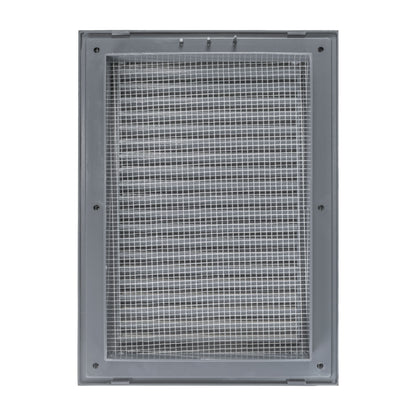 Grey Duo Smart Louvre Vent with Fly Mesh, 140mm x 210mm