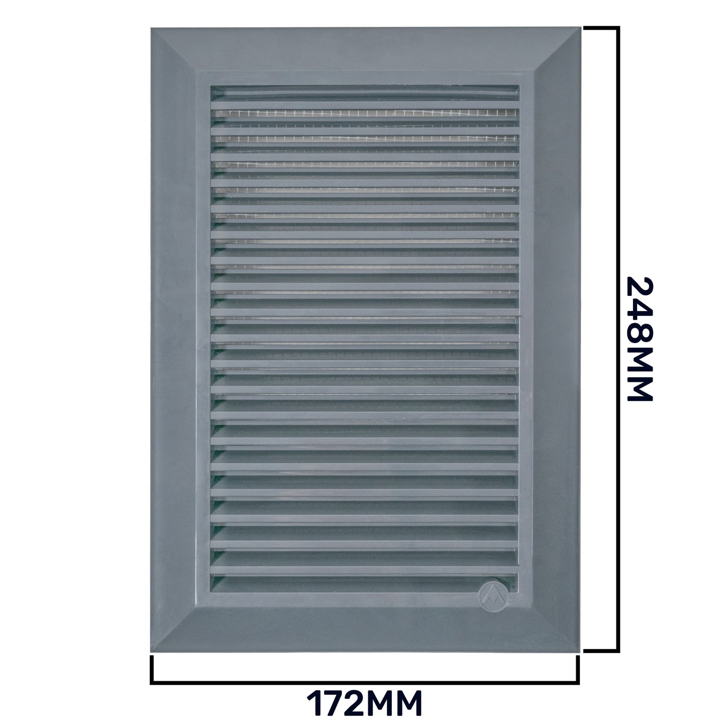 Grey Duo Smart Louvre Vent with Fly Mesh, 140mm x 210mm
