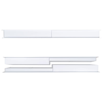 White Rectangle Louvre Door Vent, 90mm x 445mm