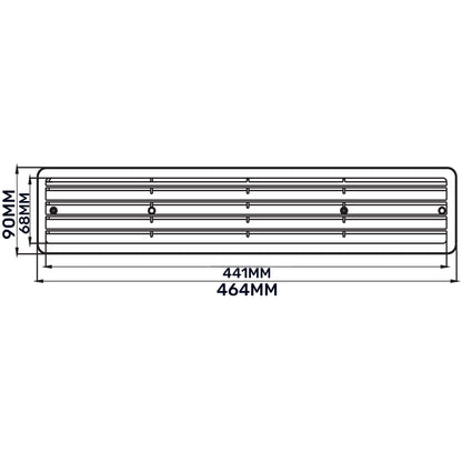 White Rectangle Louvre Door Vent, 70mm x 450mm