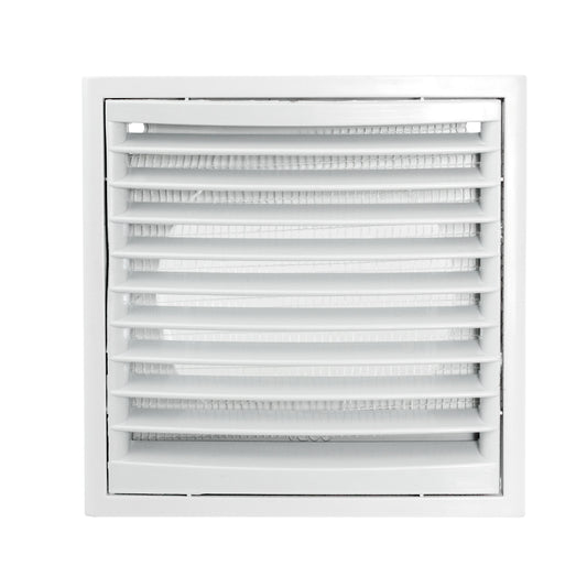 White External Louvre Vent with Fly Screen, 100mm x 125mm