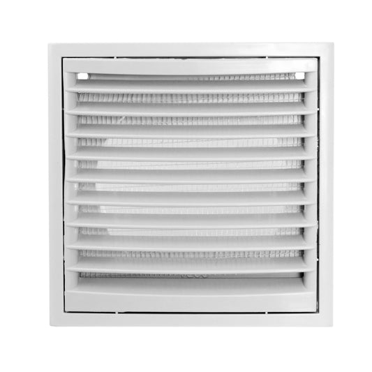 White External Louvre Vent with Fly Screen, 150mm x 150mm