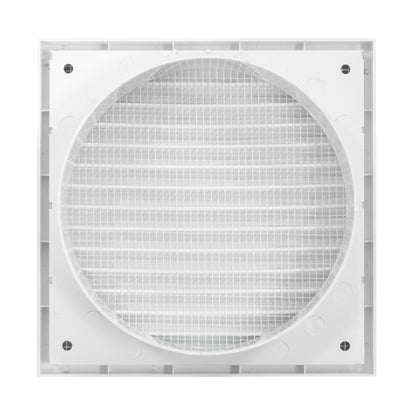 White External Louvre Vent with Fly Screen, 150mm x 150mm
