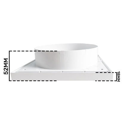 White External Louvre Vent with Fly Screen, 150mm x 150mm