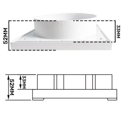 White External Louvre Vent with Fly Screen, 150mm x 150mm