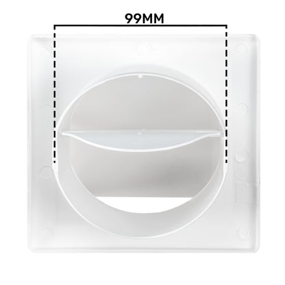 White External Louvre Vent with Hood, 100mm x 100mm