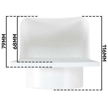 White External Louvre Vent with Hood, 100mm x 100mm
