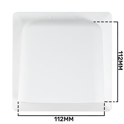 White External Louvre Vent with Hood, 100mm x 100mm