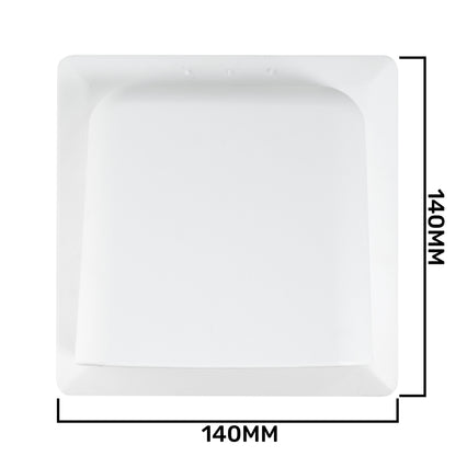 White External Louvre Vent with Hood, 100mm x 100mm