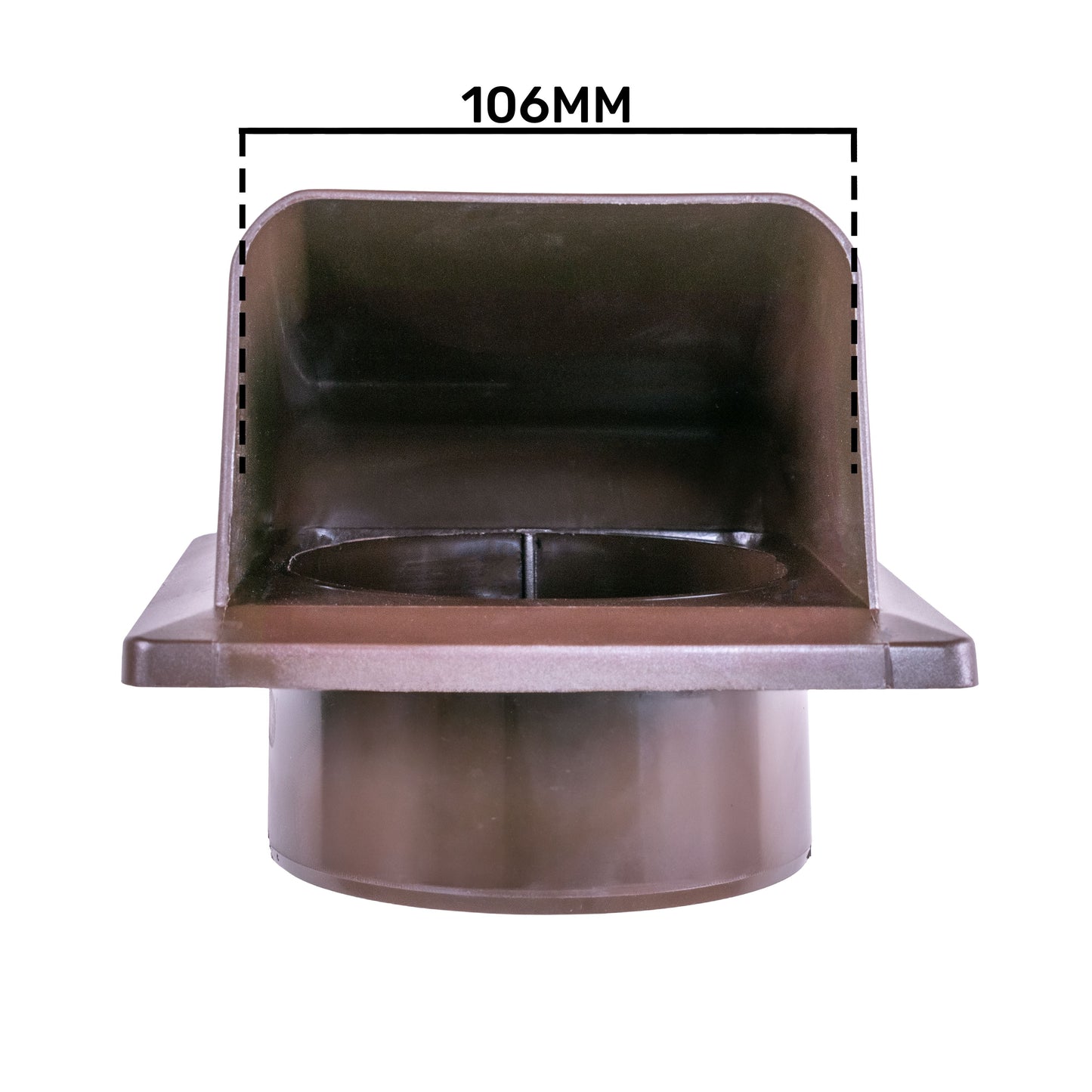 Brown External Louvre Vent with Hood, 100mm x 100mm