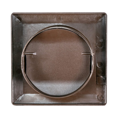 Brown External Louvre Vent with Hood, 100mm x 100mm