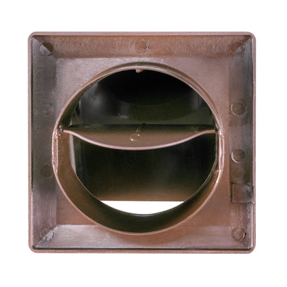 Brown External Louvre Vent with Hood, 100mm x 100mm
