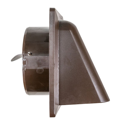 Brown External Louvre Vent with Hood, 100mm x 100mm