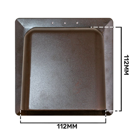 Brown External Louvre Vent with Hood, 100mm x 100mm