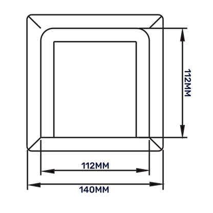 Grey External Louvre Vent with Hood, 100mm x 100mm