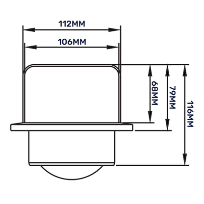 Grey External Louvre Vent with Hood, 100mm x 100mm