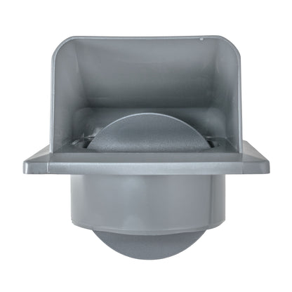 Grey External Louvre Vent with Hood, 100mm x 100mm
