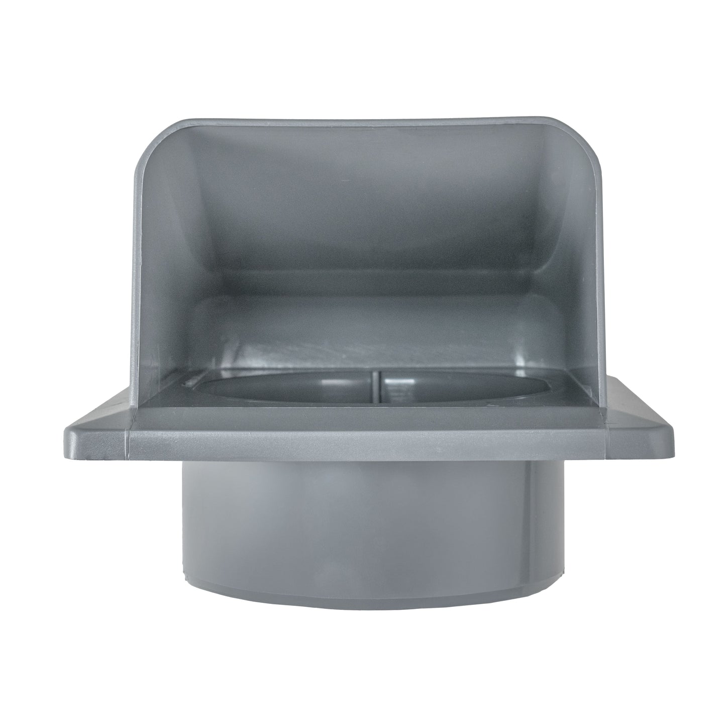 Grey External Louvre Vent with Hood, 100mm x 100mm