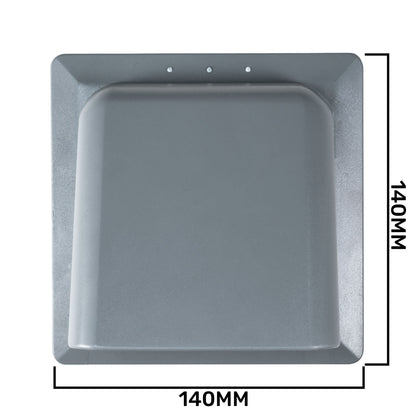 Grey External Louvre Vent with Hood, 100mm x 100mm