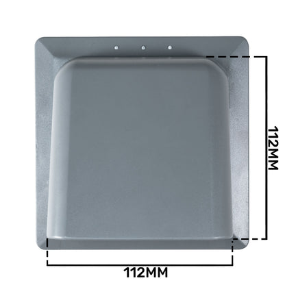 Grey External Louvre Vent with Hood, 100mm x 100mm